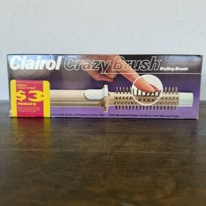 VINTAGE Clairol CRAZY BRUSH Model CB-2‎ Heated Hair Styler Brush Rotating Barrel